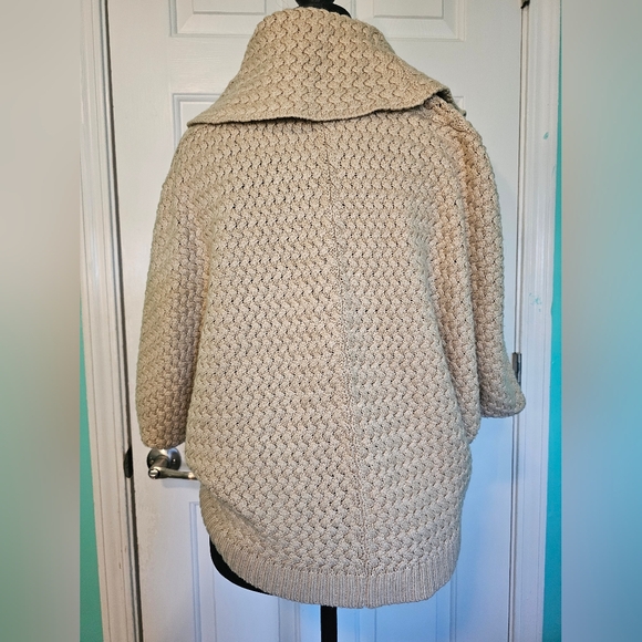 The Limited Cowl Neck Tan Short Sleeve Batwing Sweater Women's Size S - Picture 7 of 14